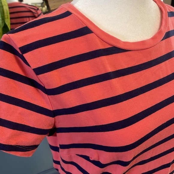 T-shirt Dress, Coral & Navy, M (Medium) - Picture 2 of 4